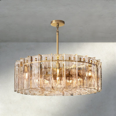 Aurelle Smoke Glass Round Chandelier - Cyran Lamps