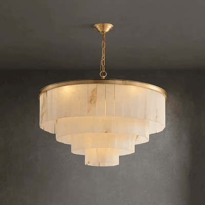 Aurora Marble Round Chandelier - cyranlamps