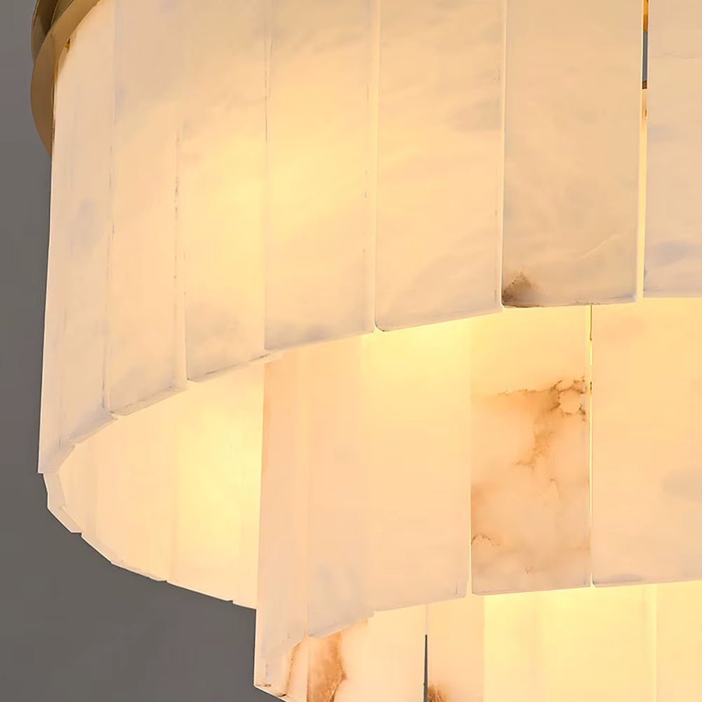 Aurora Marble Round Chandelier - cyranlamps