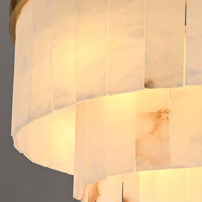 Aurora Marble Round Chandelier - cyranlamps