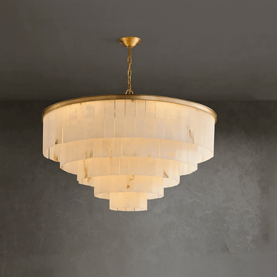 Aurora Marble Round Chandelier - cyranlamps
