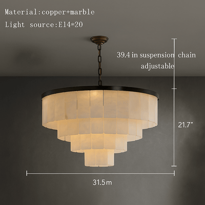 Aurora Marble Tiered Chandelier - cyranlamps