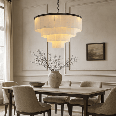 Aurora Marble Tiered Chandelier - cyranlamps