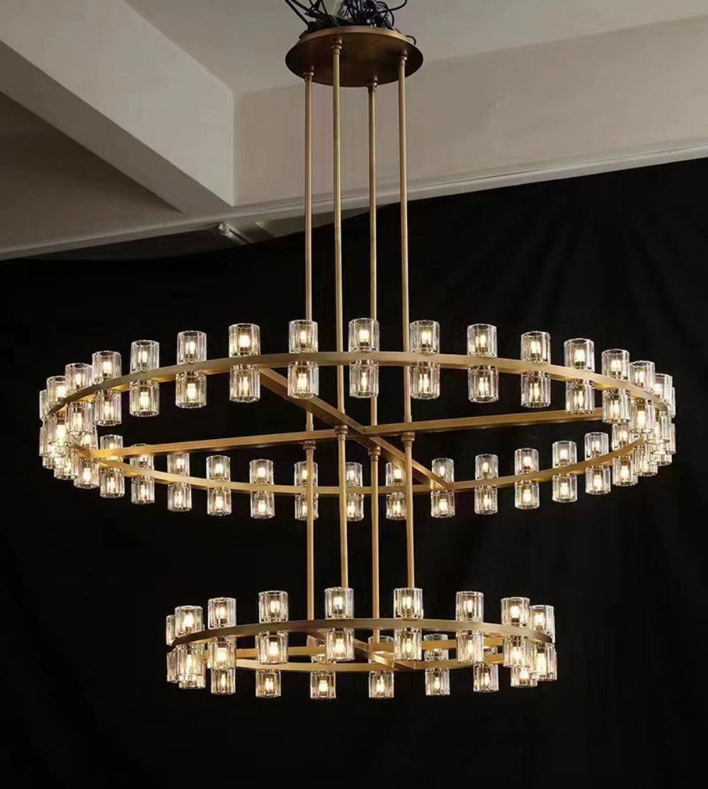 Avecho LED Round Two - Tier Chandelier 60" - cyranlighting