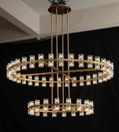 Avecho LED Round Two - Tier Chandelier 60" - cyranlighting