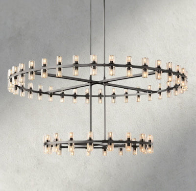 Avecho LED Round Two - Tier Chandelier 60" - cyranlighting