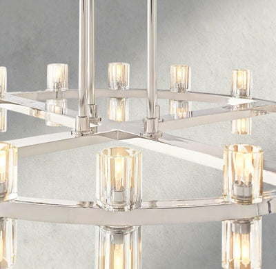 Avecho LED Round Two - Tier Chandelier 60" - cyranlighting