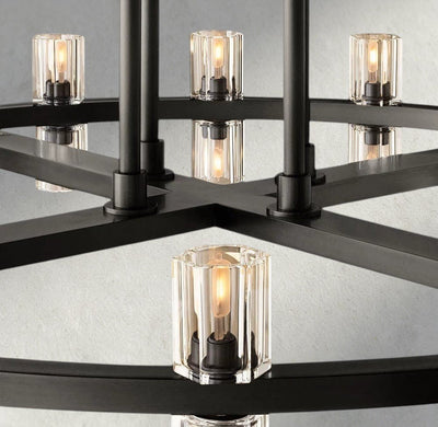 Avecho LED Round Two - Tier Chandelier 60" - cyranlighting