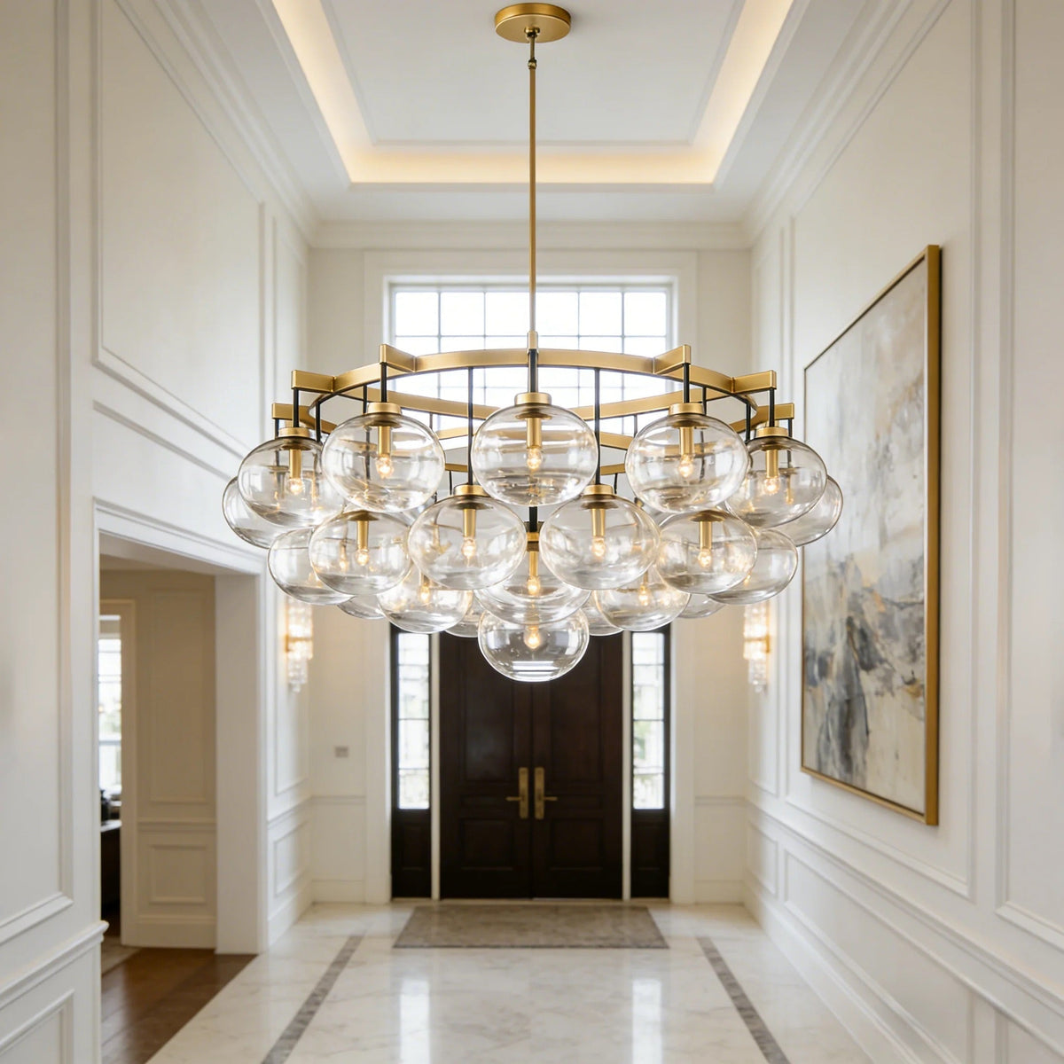 Babrette Clear Glass Round Chandelier - cyranlighting