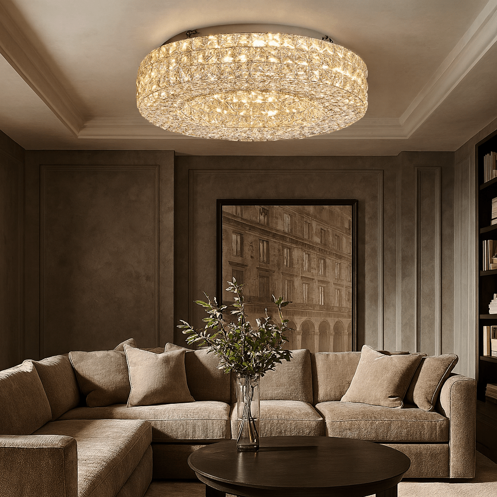 Bacci Crystal Flush Mount - cyranlamps