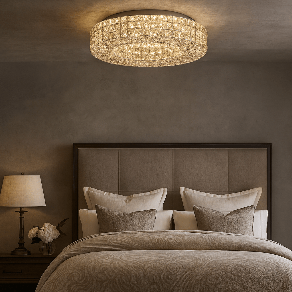 Bacci Crystal Flush Mount - cyranlamps