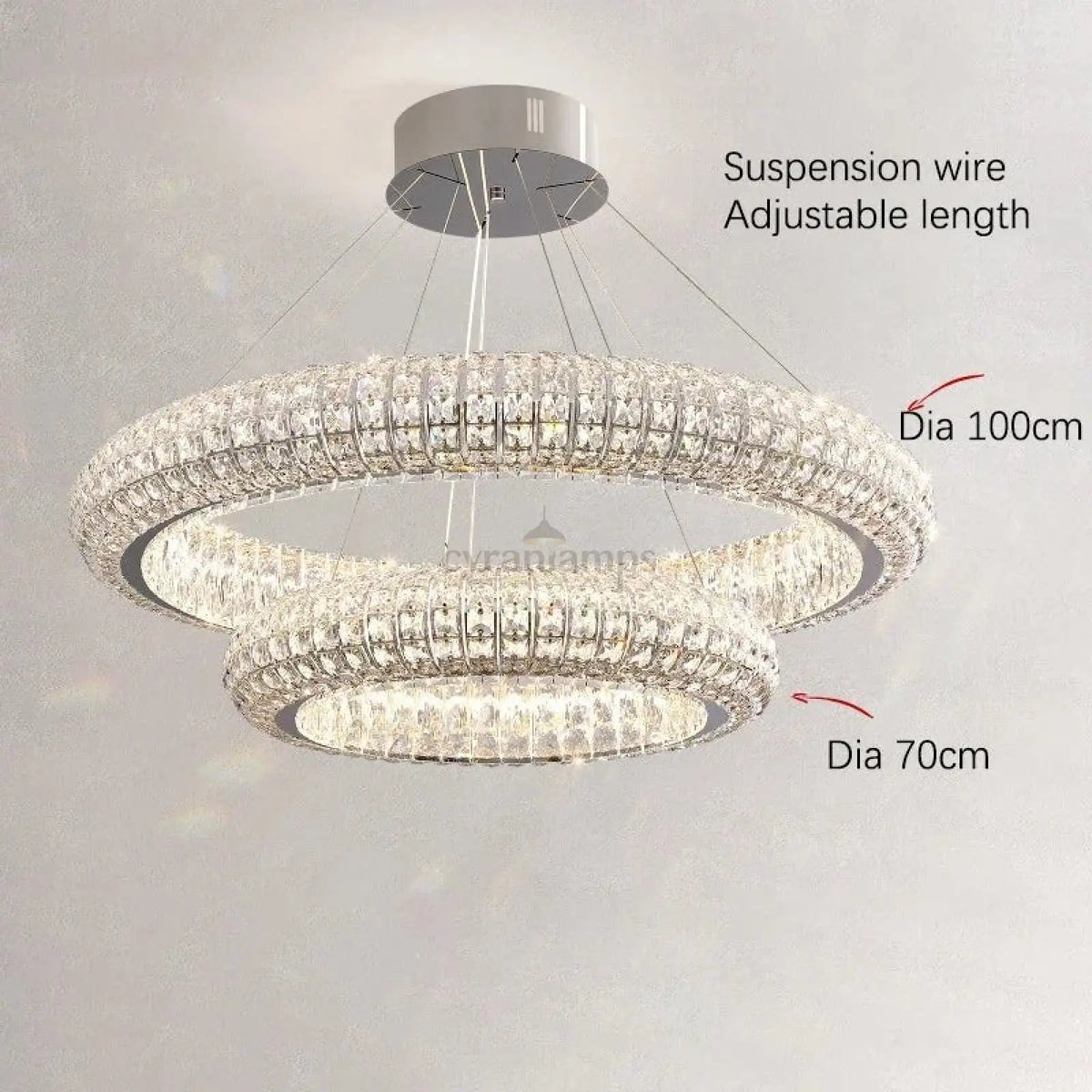 Bacci Crystal Modern Chandelier - cyranlighting