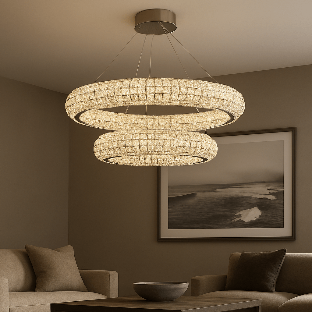 Bacci Crystal Modern Chandelier - cyranlamps