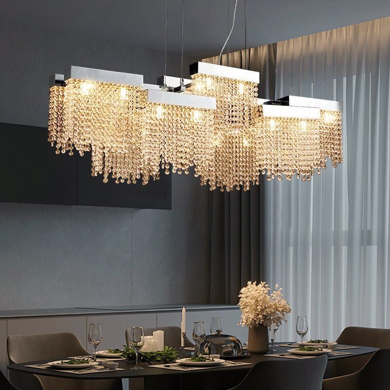 Barton Crystal Dining Room Chandelier - cyranlamps