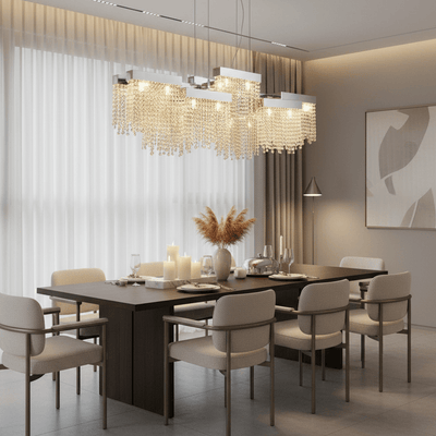 Barton Crystal Dining Room Chandelier - cyranlamps