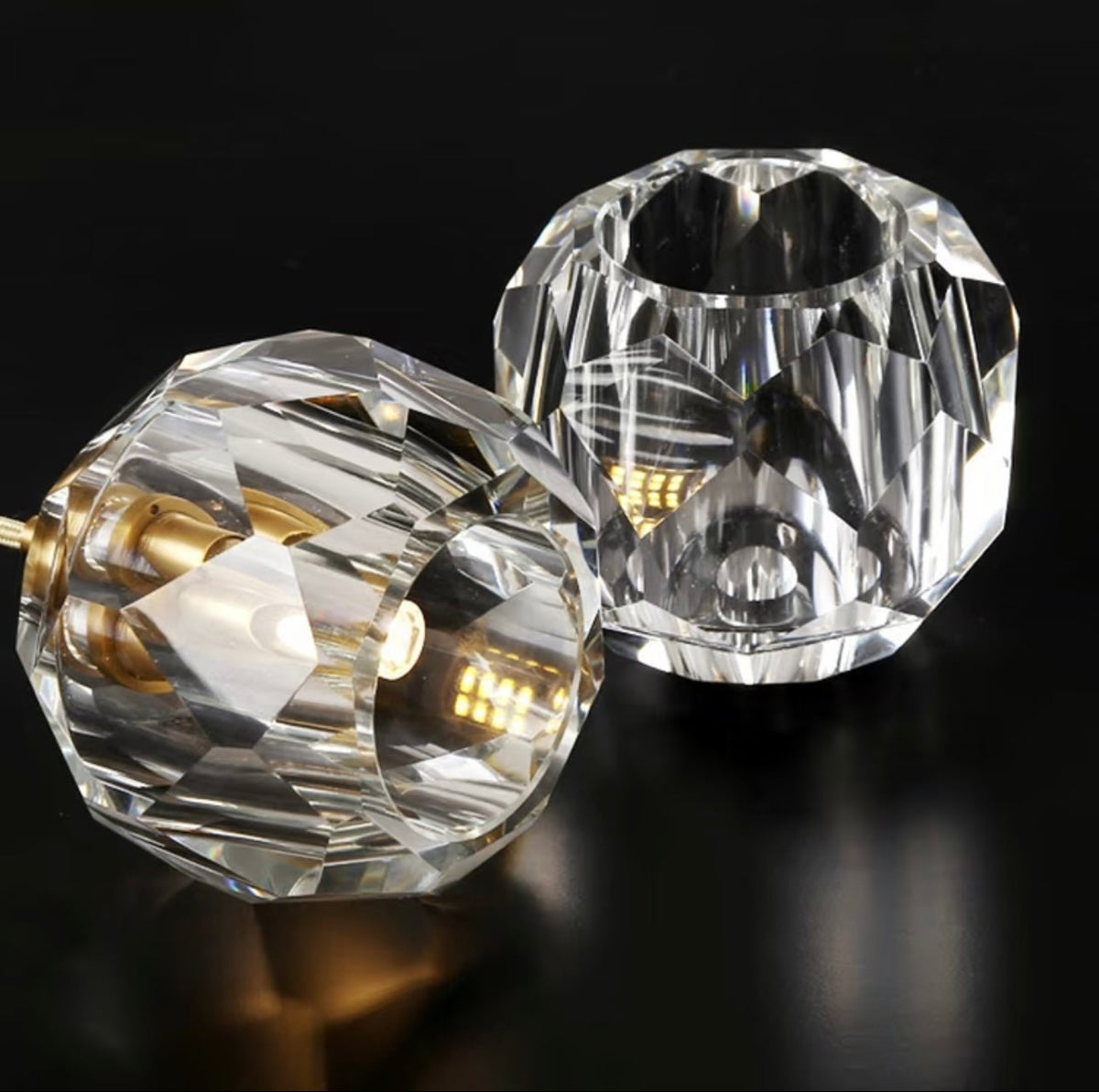 Beula De Clear Cristal Glass Rod Pendant - cyranlighting
