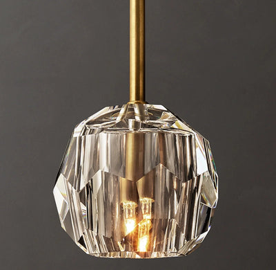 Beula De Clear Cristal Glass Rod Pendant - cyranlighting