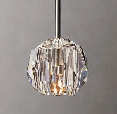 Beula De Clear Cristal Glass Rod Pendant - cyranlighting