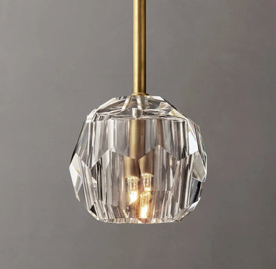 Beula De Clear Cristal Glass Rod Pendant - cyranlighting