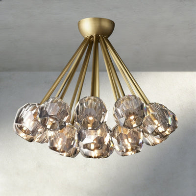Beula De Clear/ Smoke Cristal Flushmount 24" - cyranlighting