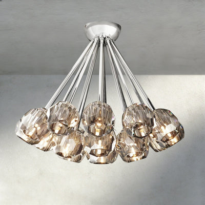 Beula De Clear/ Smoke Cristal Flushmount 24" - cyranlighting