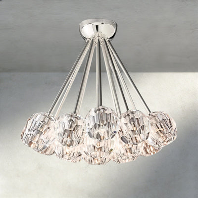 Beula De Clear/ Smoke Cristal Flushmount 24" - cyranlighting