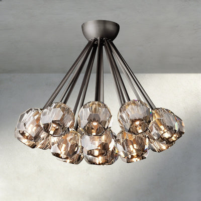 Beula De Clear/ Smoke Cristal Flushmount 24" - cyranlighting