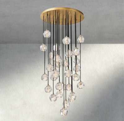 Beula De Cristal Clear/ Smoke Glass Round Cluster Chandelier 14", 19", 24", 30", 40" - cyranlighting