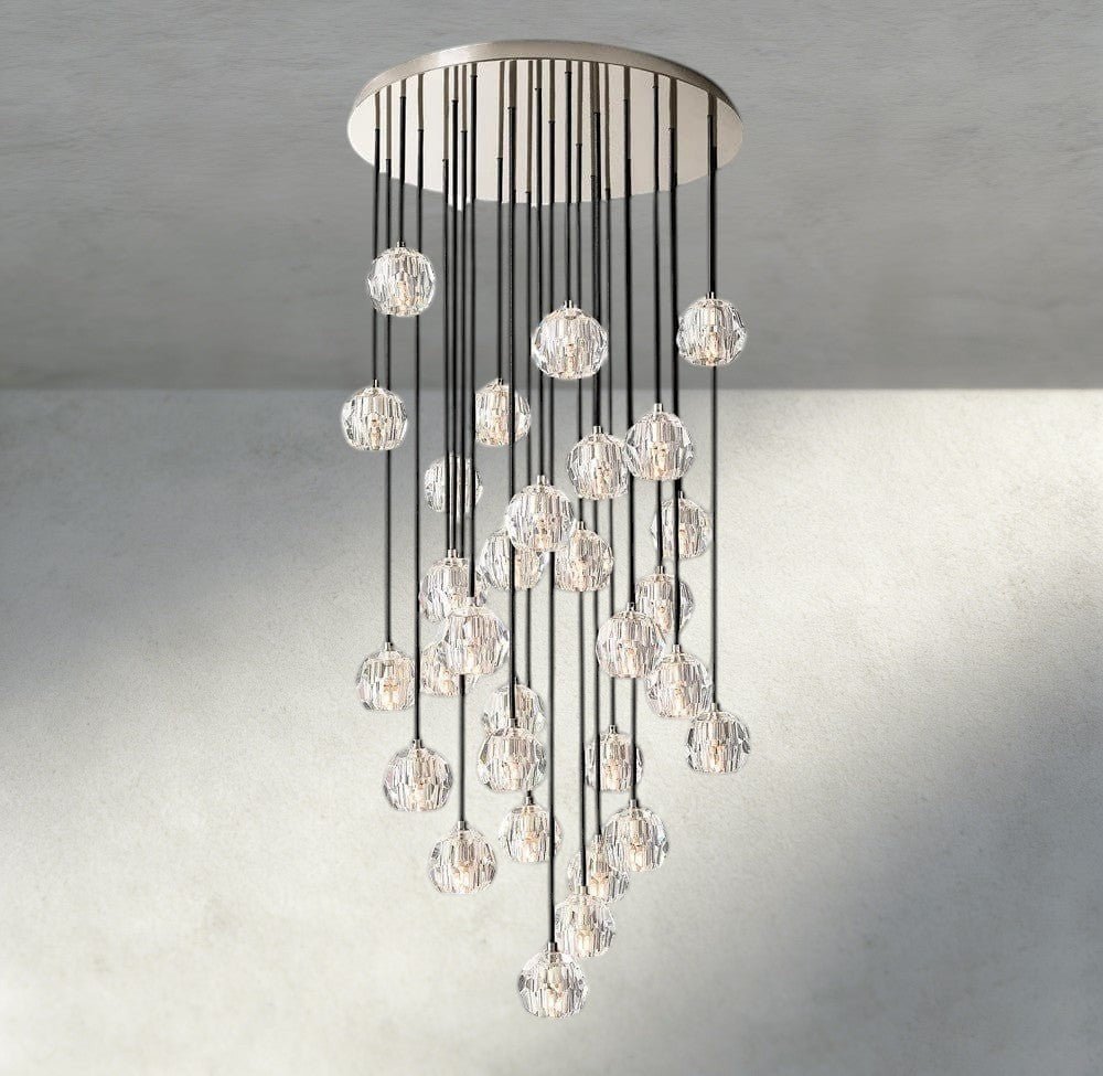 Beula De Cristal Clear/ Smoke Glass Round Cluster Chandelier 14", 19", 24", 30", 40" - cyranlighting