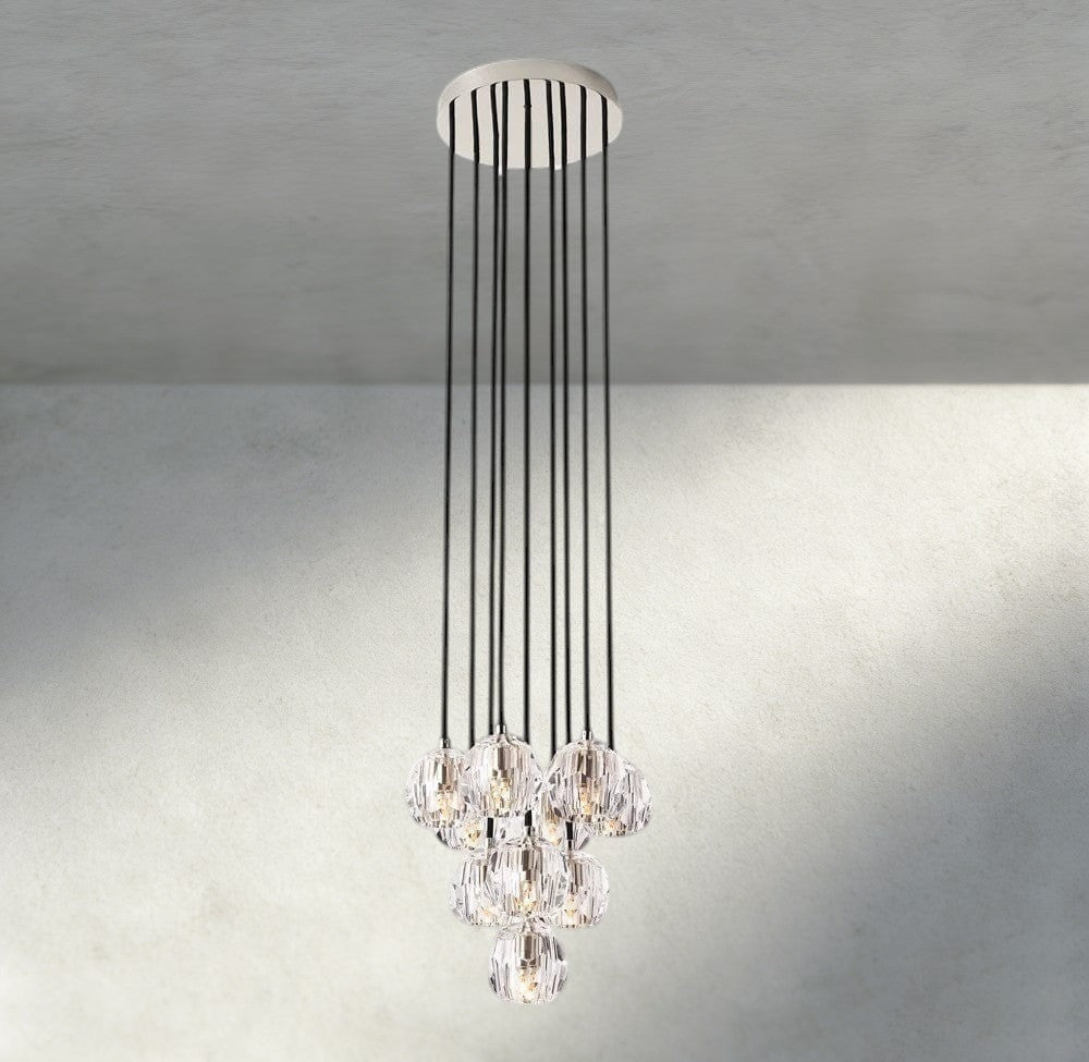 Beula De Cristal Clear/ Smoke Glass Round Cluster Chandelier 14", 19", 24", 30", 40" - cyranlighting