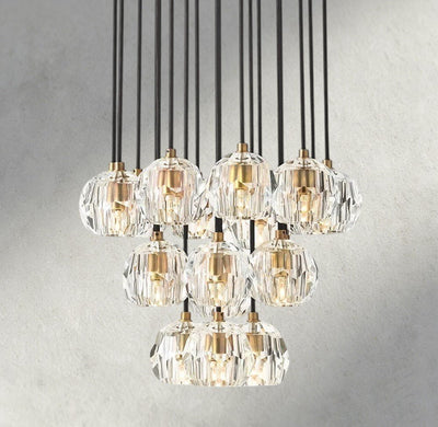 Beula De Cristal Clear/ Smoke Glass Round Cluster Chandelier 14", 19", 24", 30", 40" - cyranlighting