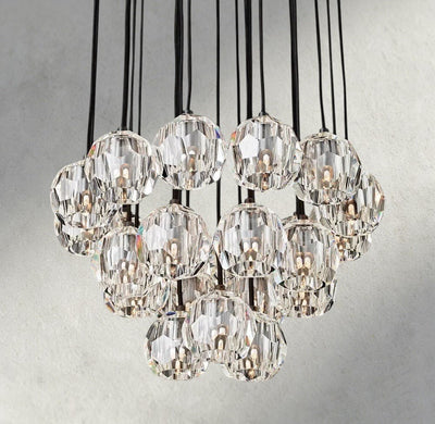 Beula De Cristal Clear/ Smoke Glass Round Cluster Chandelier 14", 19", 24", 30", 40" - cyranlighting