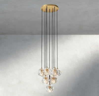 Beula De Cristal Clear/ Smoke Glass Round Cluster Chandelier 14", 19", 24", 30", 40" - cyranlighting