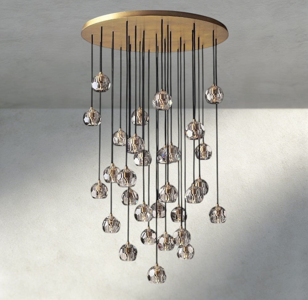 Beula De Cristal Clear/ Smoke Glass Round Cluster Chandelier 14", 19", 24", 30", 40" - cyranlighting