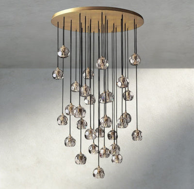 Beula De Cristal Clear/ Smoke Glass Round Cluster Chandelier 14", 19", 24", 30", 40" - cyranlighting