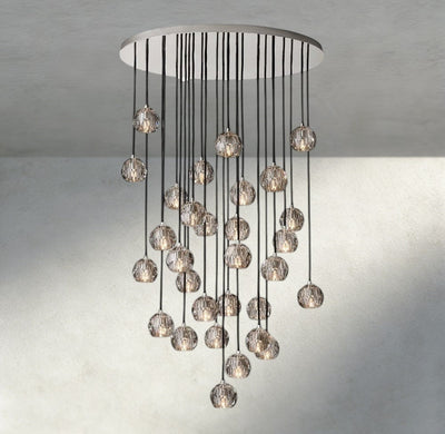 Beula De Cristal Clear/ Smoke Glass Round Cluster Chandelier 14", 19", 24", 30", 40" - cyranlighting