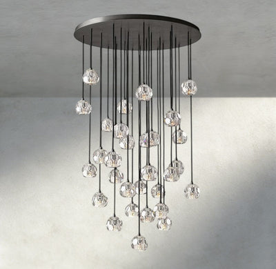 Beula De Cristal Clear/ Smoke Glass Round Cluster Chandelier 14", 19", 24", 30", 40" - cyranlighting