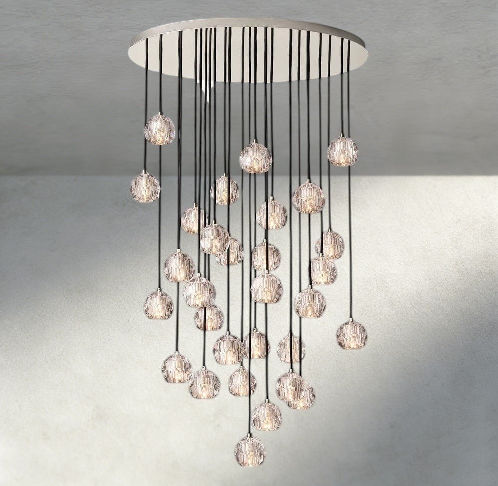 Beula De Cristal Clear/ Smoke Glass Round Cluster Chandelier 14", 19", 24", 30", 40" - cyranlighting