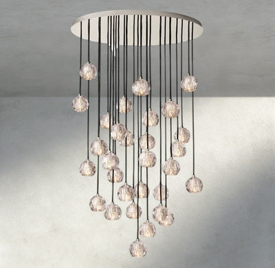 Beula De Cristal Clear/ Smoke Glass Round Cluster Chandelier 14", 19", 24", 30", 40" - cyranlighting