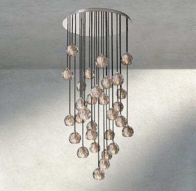 Beula De Cristal Clear/ Smoke Glass Round Cluster Chandelier 14", 19", 24", 30", 40" - cyranlighting
