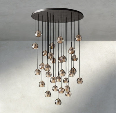 Beula De Cristal Clear/ Smoke Glass Round Cluster Chandelier 14", 19", 24", 30", 40" - cyranlighting
