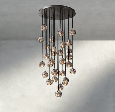 Beula De Cristal Clear/ Smoke Glass Round Cluster Chandelier 14", 19", 24", 30", 40" - cyranlighting