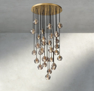 Beula De Cristal Clear/ Smoke Glass Round Cluster Chandelier 14", 19", 24", 30", 40" - cyranlighting
