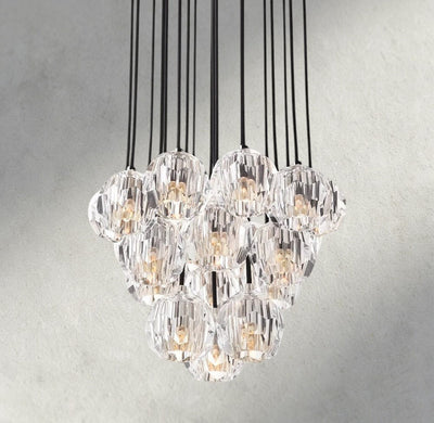 Beula De Cristal Clear/ Smoke Glass Round Cluster Chandelier 14", 19", 24", 30", 40" - cyranlighting