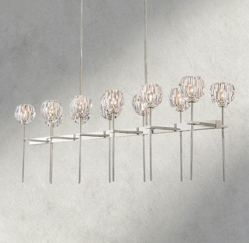 Beula De Cristal Double Linear Chandelier 60" - cyranlighting