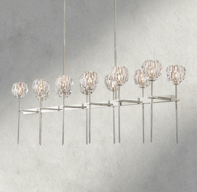 Beula De Cristal Double Linear Chandelier 60" - cyranlighting