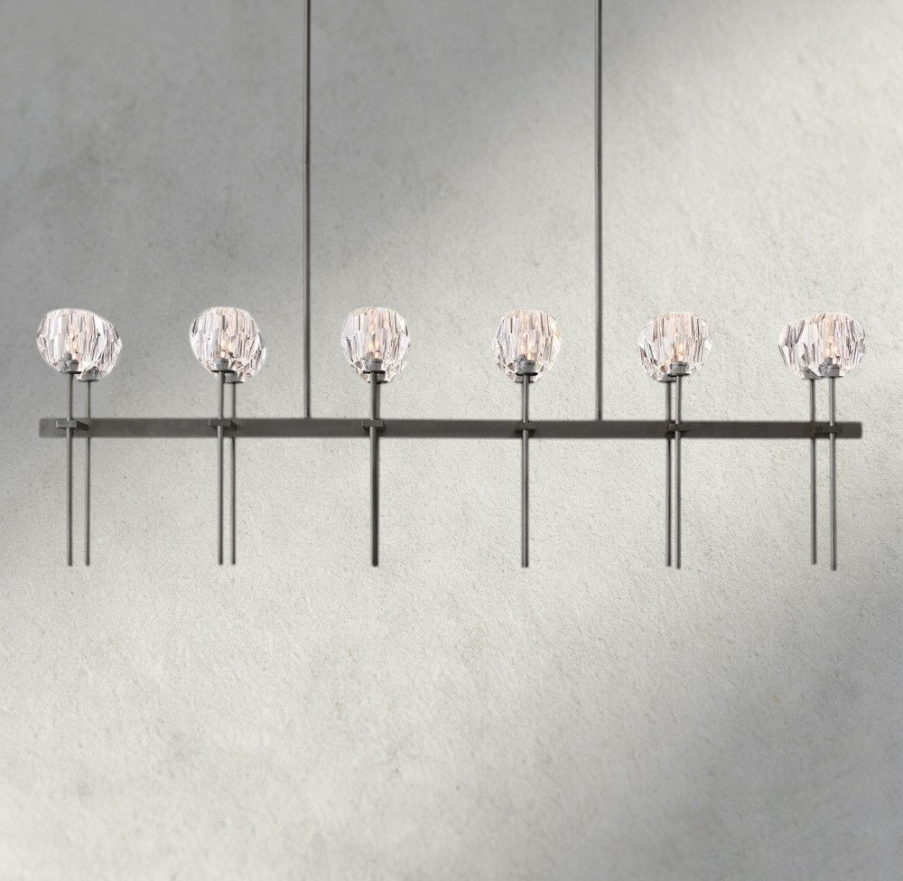 Beula De Cristal Double Linear Chandelier 60" - cyranlighting