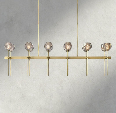 Beula De Cristal Double Linear Chandelier 60" - cyranlighting