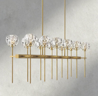 Beula De Cristal Double Linear Chandelier 60" - cyranlighting