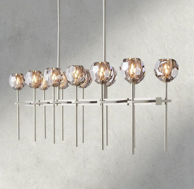 Beula De Cristal Double Linear Chandelier 60" - cyranlighting